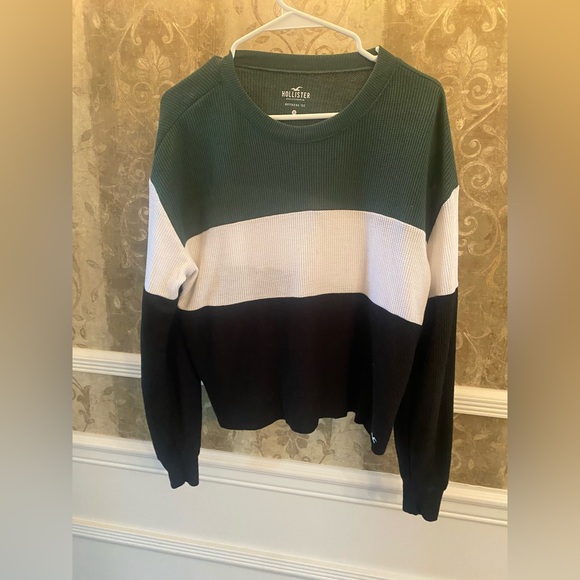 Hollister Green, White, and Black Sweater - Picture 1 of 3